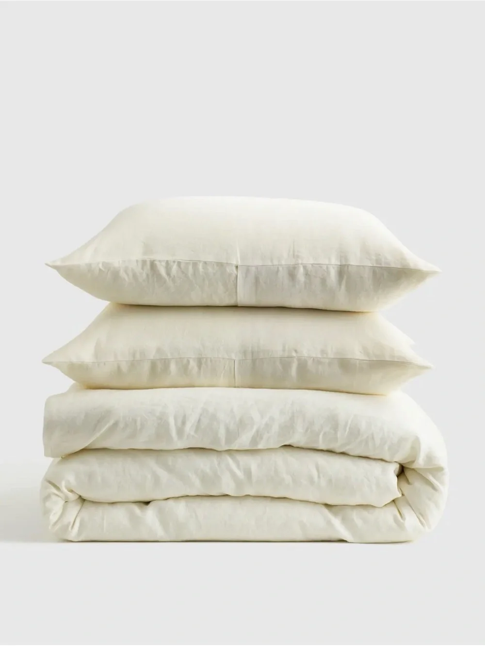 NWOT European Linen Duvet Set - Ivory King/CalKing - Retail $214